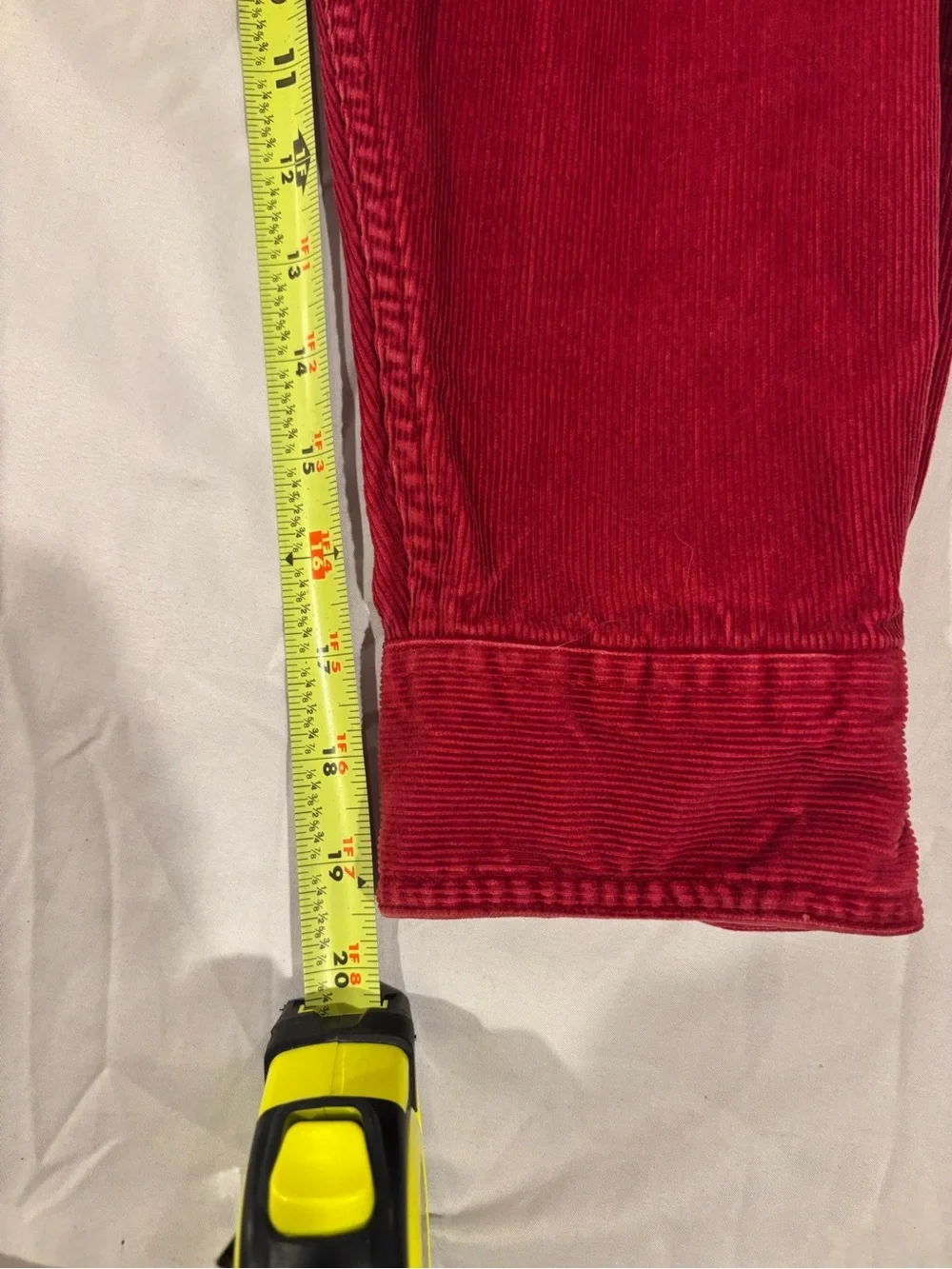 Vintage Unisex St. John's Bay Red Corduroy Button-Down Shirt cozy layer classic